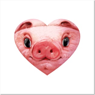 Piggy Heart Posters and Art